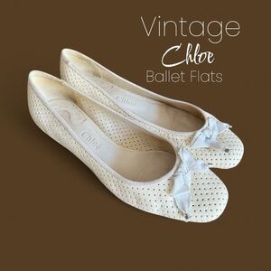 Vintage Chloe Cream Ballet Bow Flats